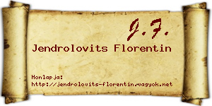 Jendrolovits Florentin névjegykártya