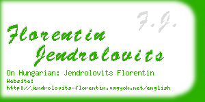 florentin jendrolovits business card